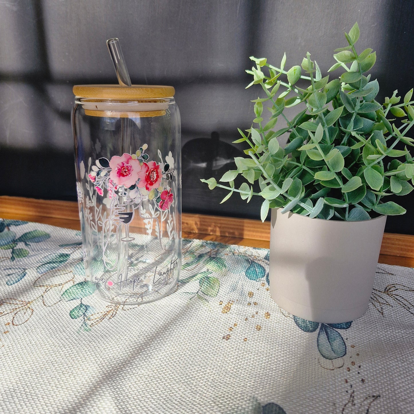 Libbey Glass – Love Hope Laughter - Floral