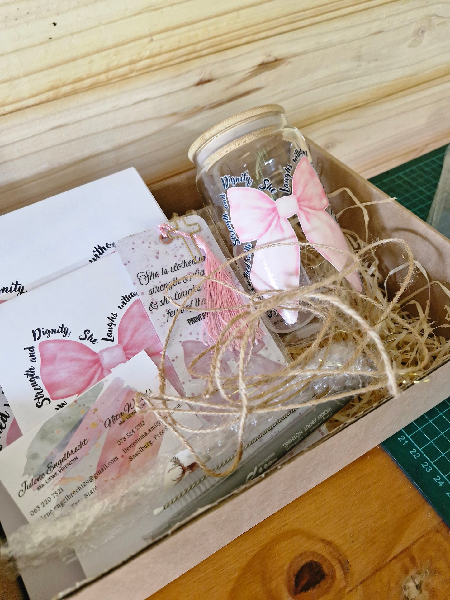 Gift Boxes - Pink Bow - Proverbs 31:25