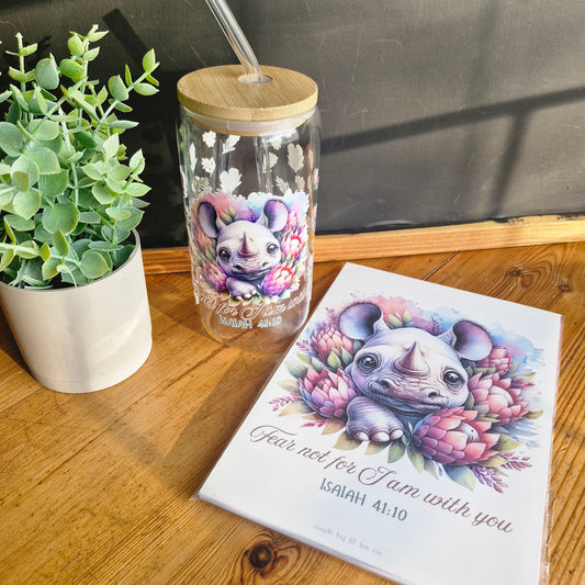 Libbey Glass – Rhino - Isaiah 41:10