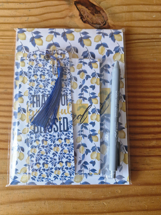 Notepad Bundle - Blue & Lemon - Blessed