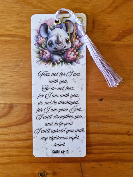 Bookmark - Paper - Rhino Isaiah 41:10