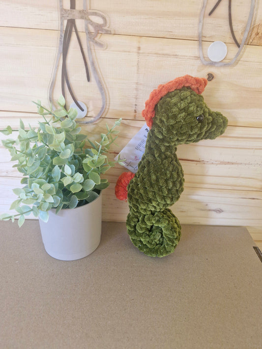 Amigurumi -  Scoot the Seahorse: Finger Puppet (Green)
