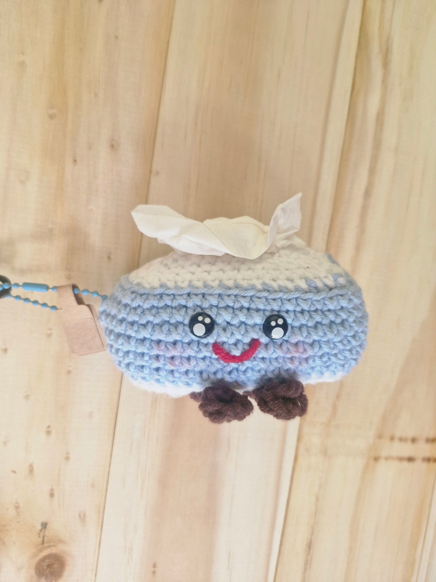 Key Chain - Tissue Box Blue